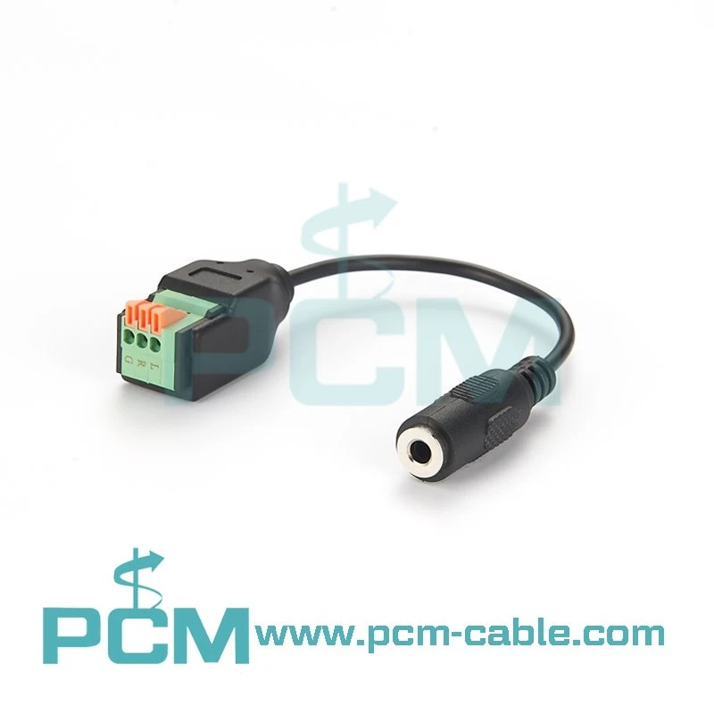 3.5mm Stereo TRS Female Screw Terminal Solderless Cable (4) 3.5mm Stereo TRS Female Screw Terminal Solderless Cable (4)