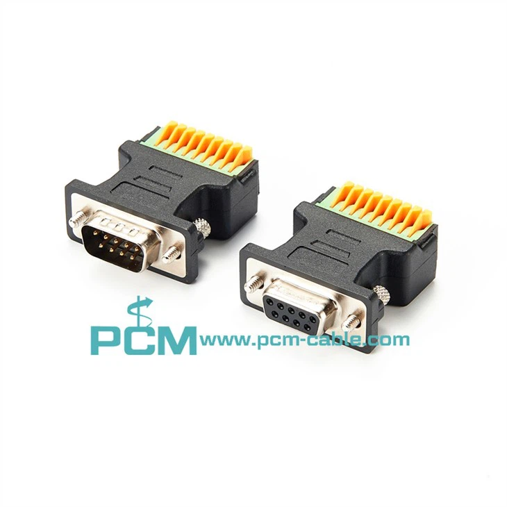 DB9 female connector to 9-pin terminal block