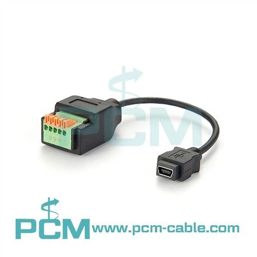 Мини USB женский к пружинному клеммному блоку