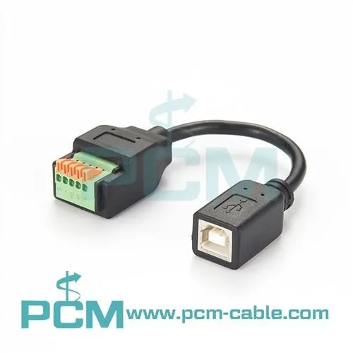 USB 2.0 Кабель Type-B с гнездом и 5-контактным разъемом