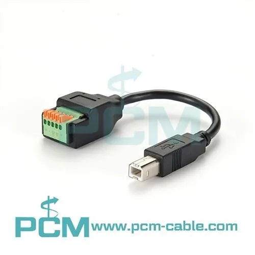 USB тип B штекер к кабелю клеммной колодки кнопки