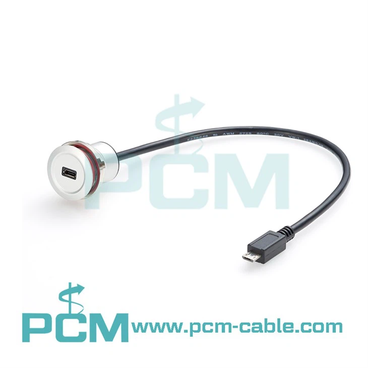 USB 2.0 Кабель Micro B с резьбой, совместимый с портом Har-Port