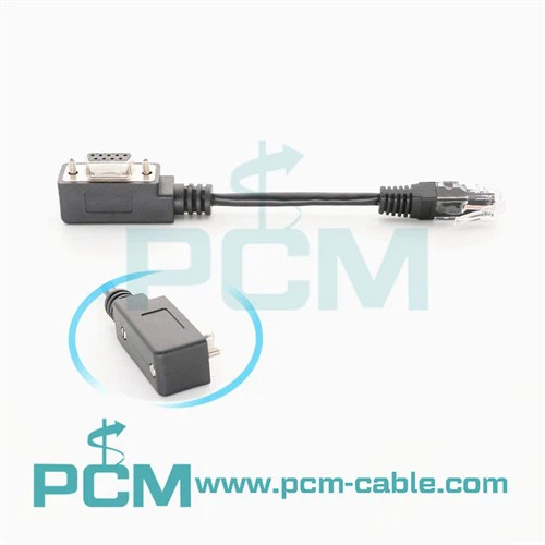 Угловой DB9 Женский к RJ45 Мужской последовательный адаптер