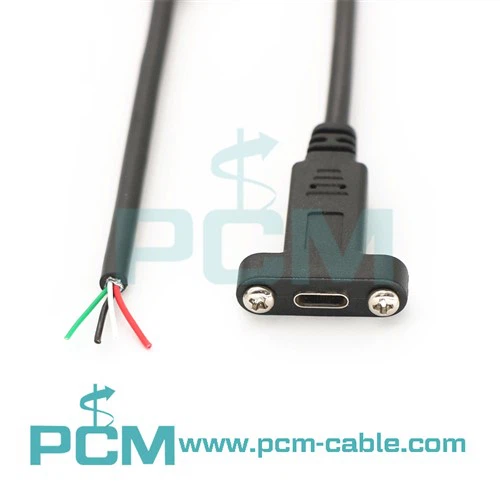 Кабель для монтажа на панели USB C — Micro B Male