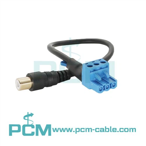 RCA To PCB Terminal Block 3.96mm Pitch UBX2-350-3.96-03P-4S