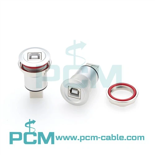USB 2.0 Переходник B-B для монтажа на панели, совместимый с Schlegel Harting