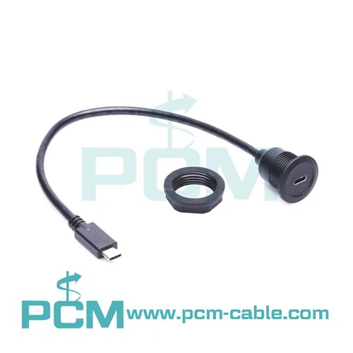 Удлинительный кабель USB C для круглого монтажа на панели