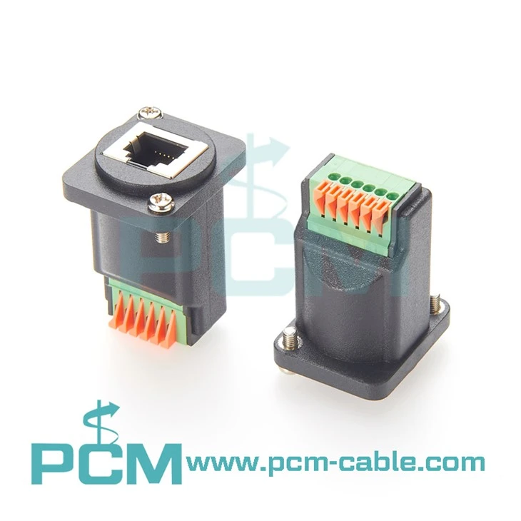 RJ12 6P6C to Terminal Block Adapter with Push Button