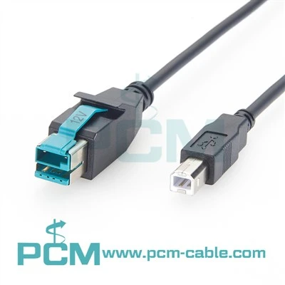 Кабель принтера PoweredUSB 12 В к USB типа - B для POS-системы