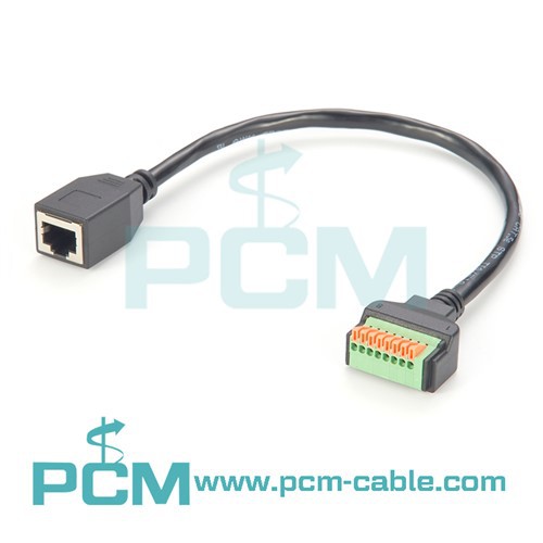 RJ45 8P8C "мама" на 8-контактный адаптер клеммной колодки пружинного типа