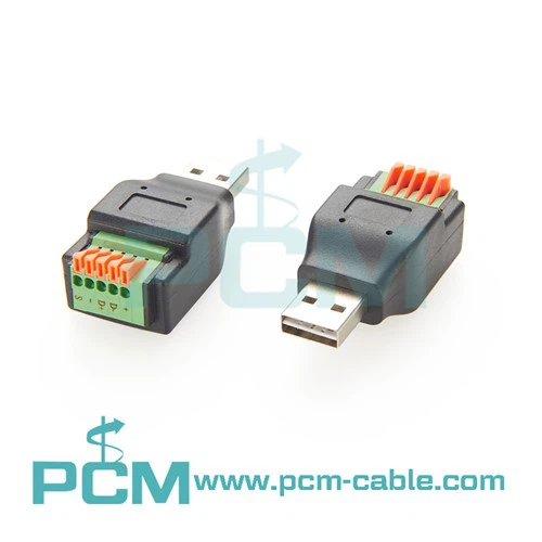 USB2.0 Переходник клеммной колодки типа A на 5 контактов с кнопкой
